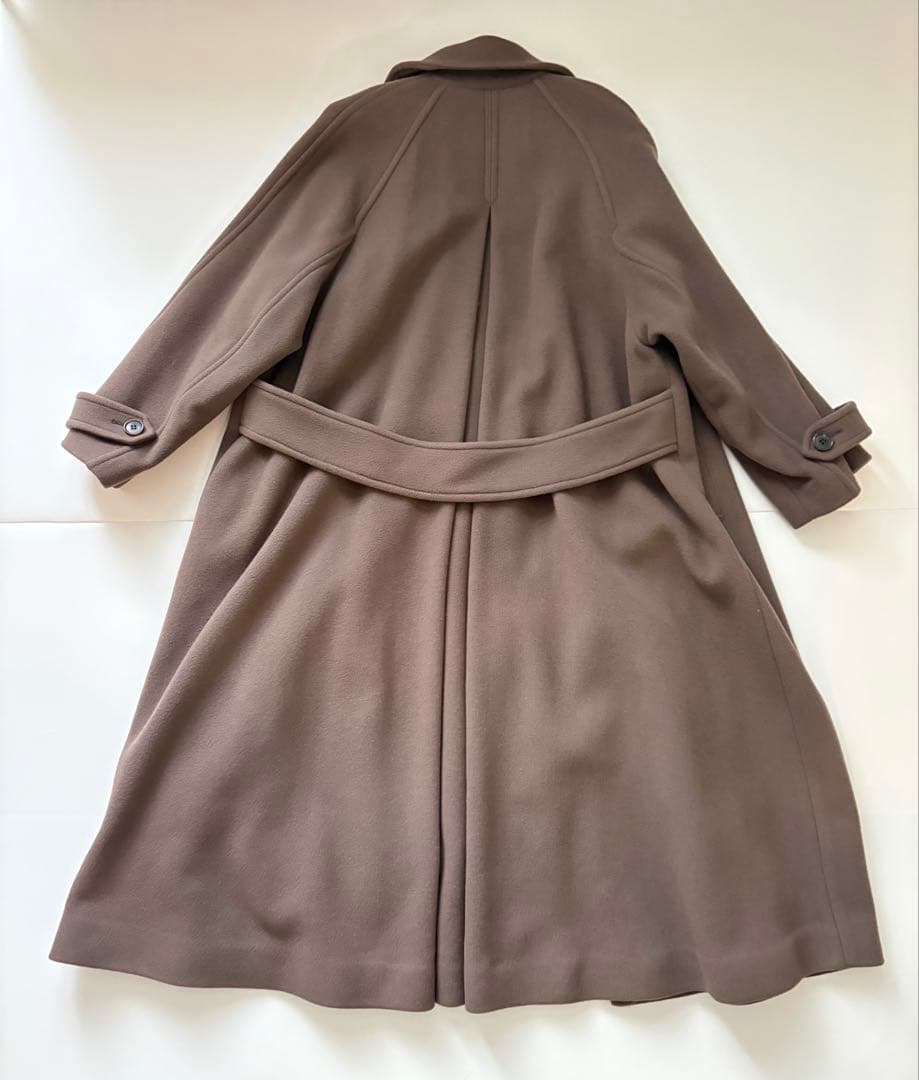 【しずく】バルマカンロングコート モカ ウール カシミヤ混