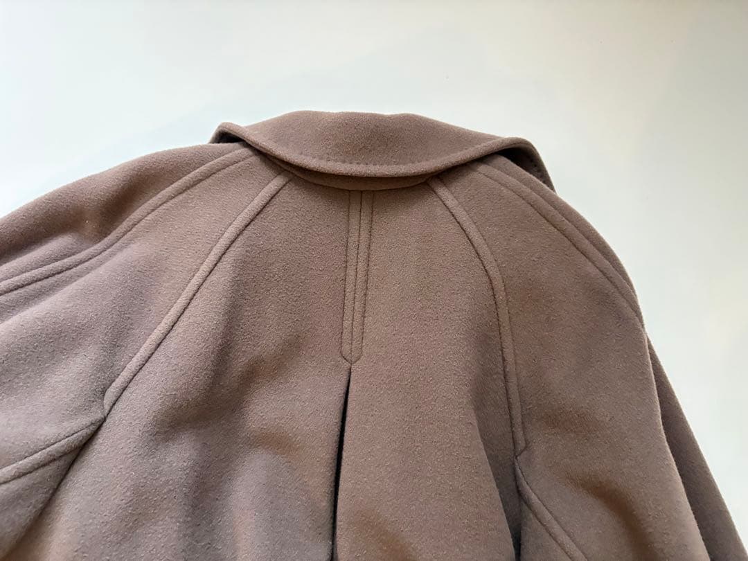 【しずく】バルマカンロングコート モカ ウール カシミヤ混