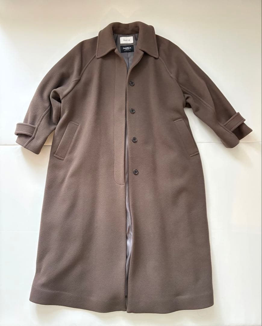 【しずく】バルマカンロングコート モカ ウール カシミヤ混