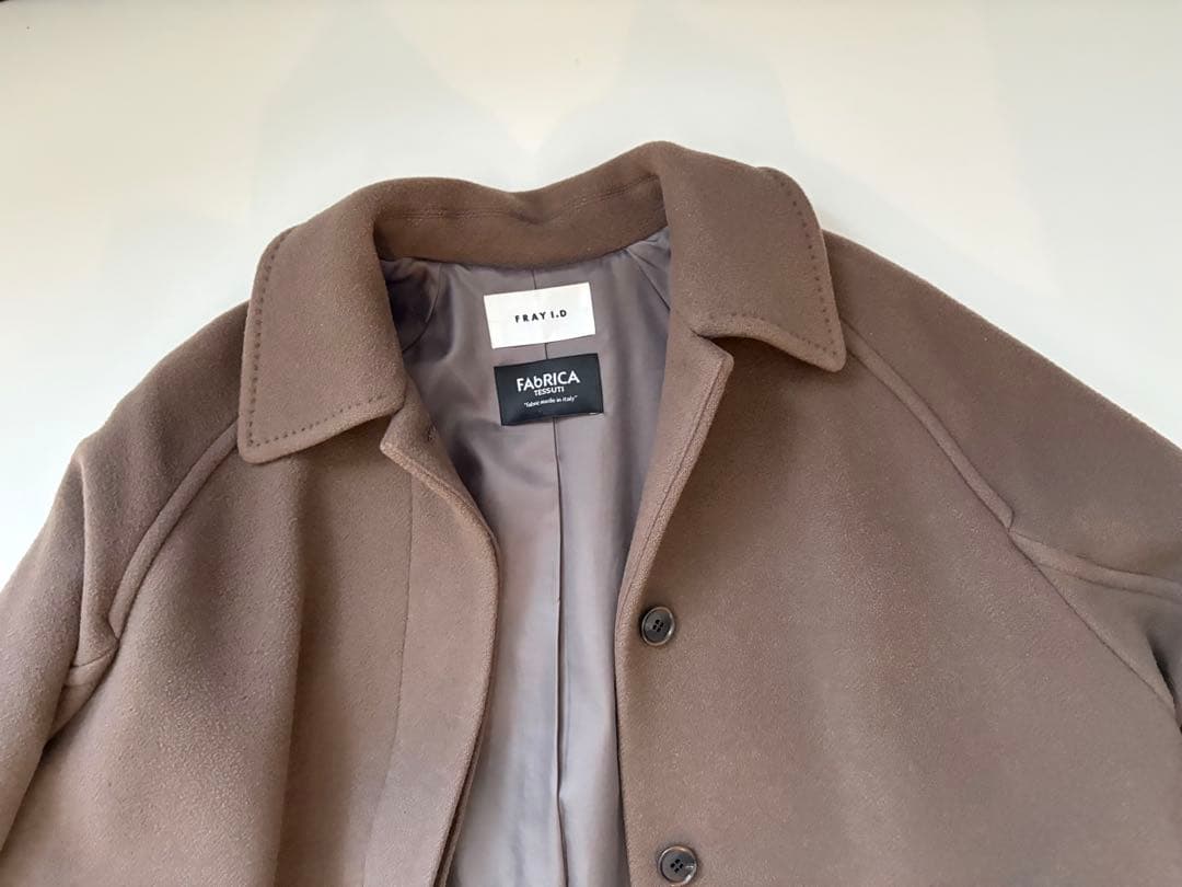 【しずく】バルマカンロングコート モカ ウール カシミヤ混