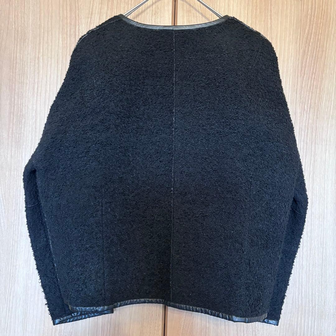 ADORE アドーア ノーカラー ウール混ツイード地 ボンディングジャケット