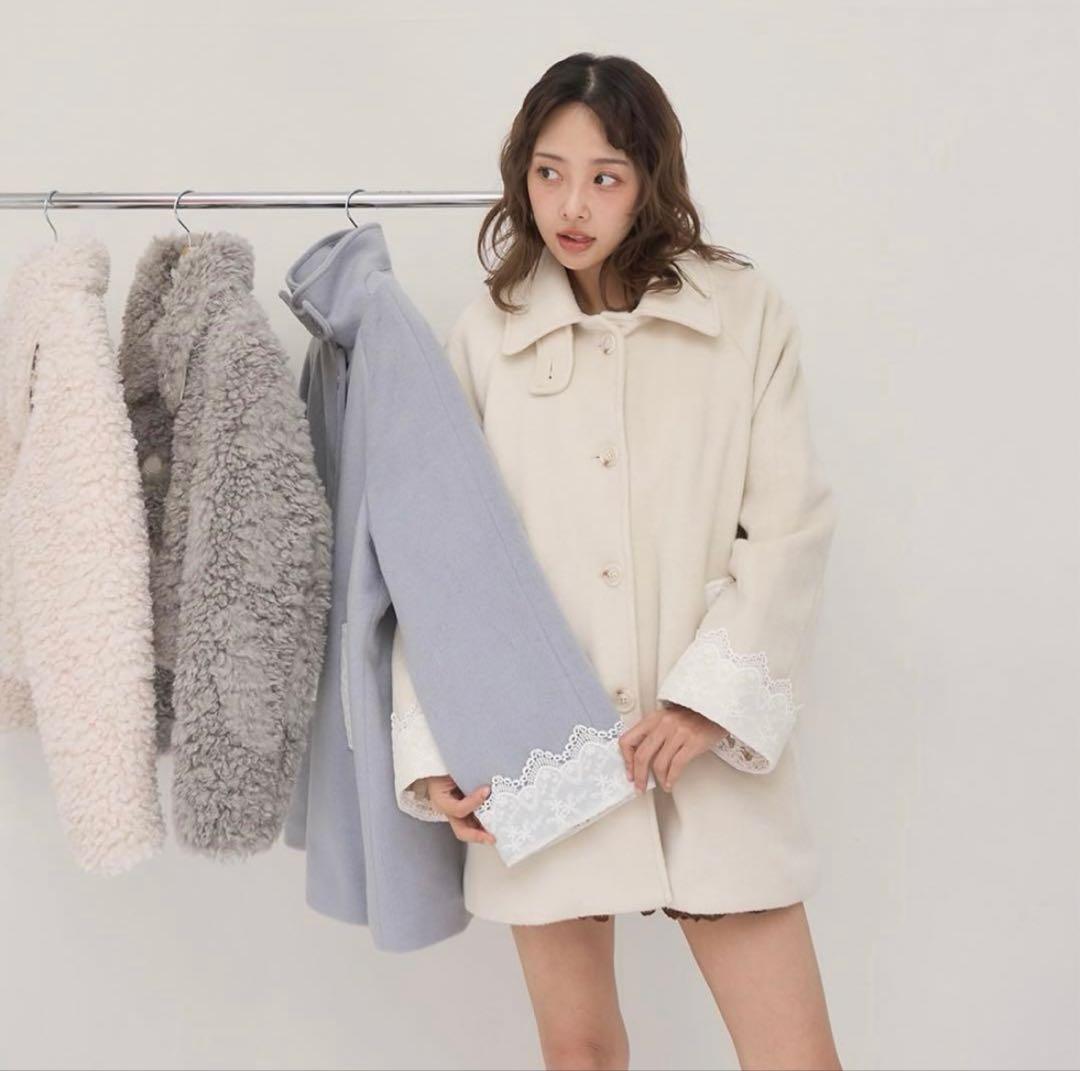 【muguet】romantic milky midi coat /IVORY