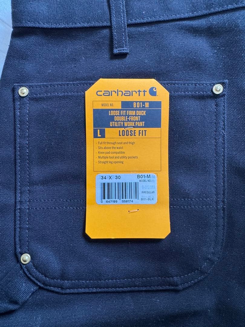 カーハート ダブルニー ペインターパンツ B01 黒 34W30L USA製