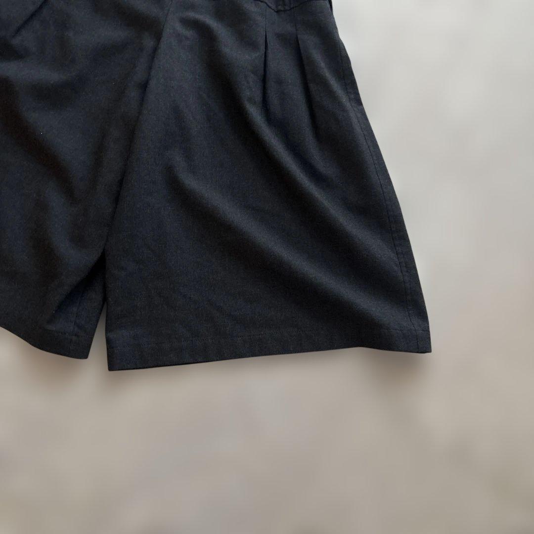 美品【ウール100】トリココムデギャルソン　キュロットパンツM 濃灰　タック入り