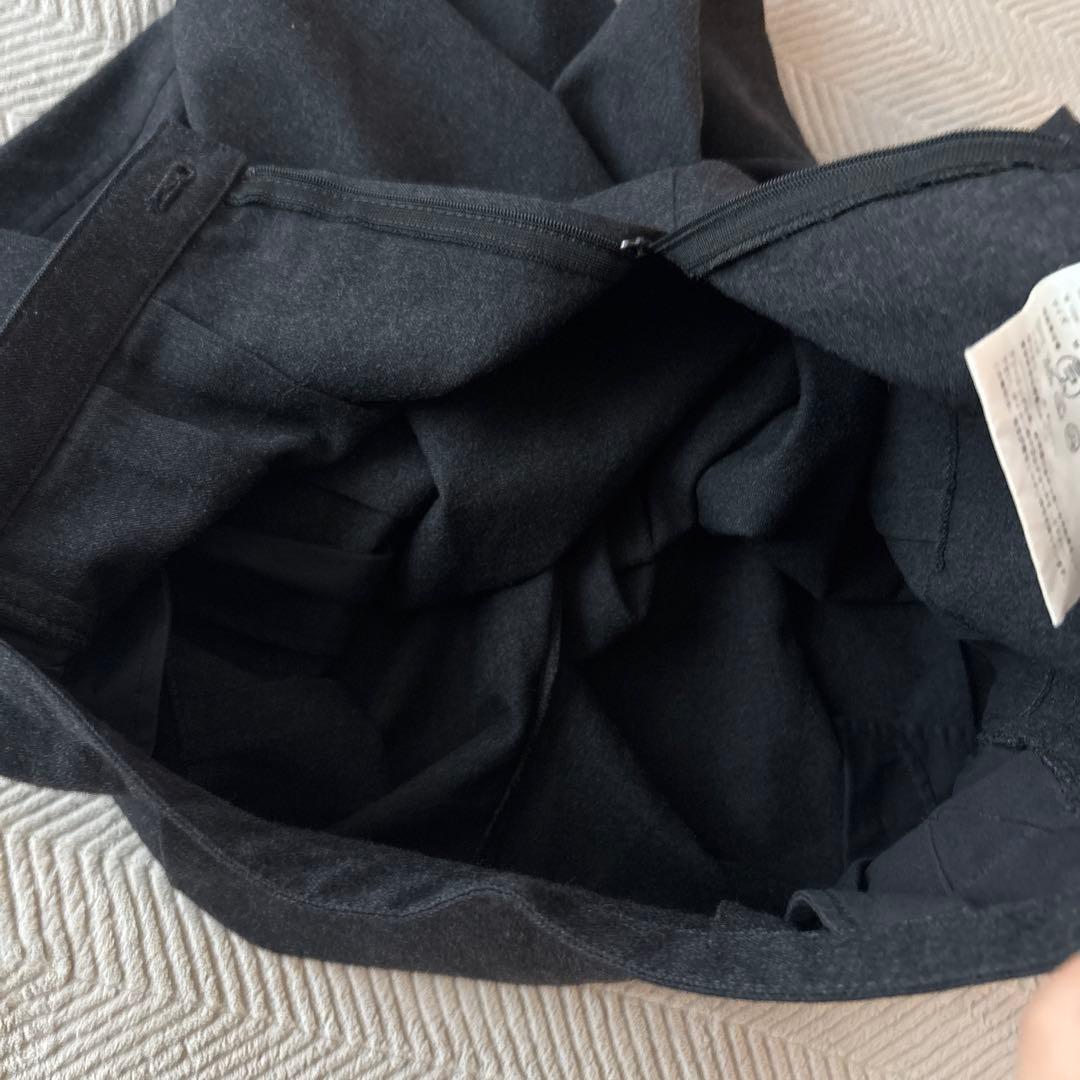 美品【ウール100】トリココムデギャルソン　キュロットパンツM 濃灰　タック入り