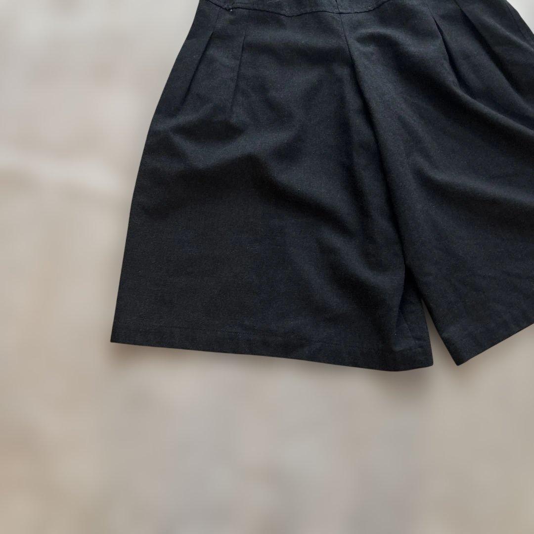 美品【ウール100】トリココムデギャルソン　キュロットパンツM 濃灰　タック入り