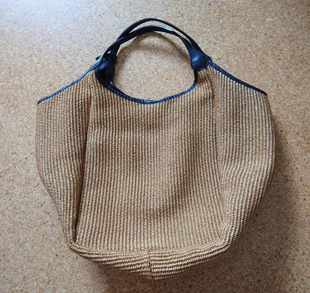 マルコマージ　ラフィアレザーかごバッグ