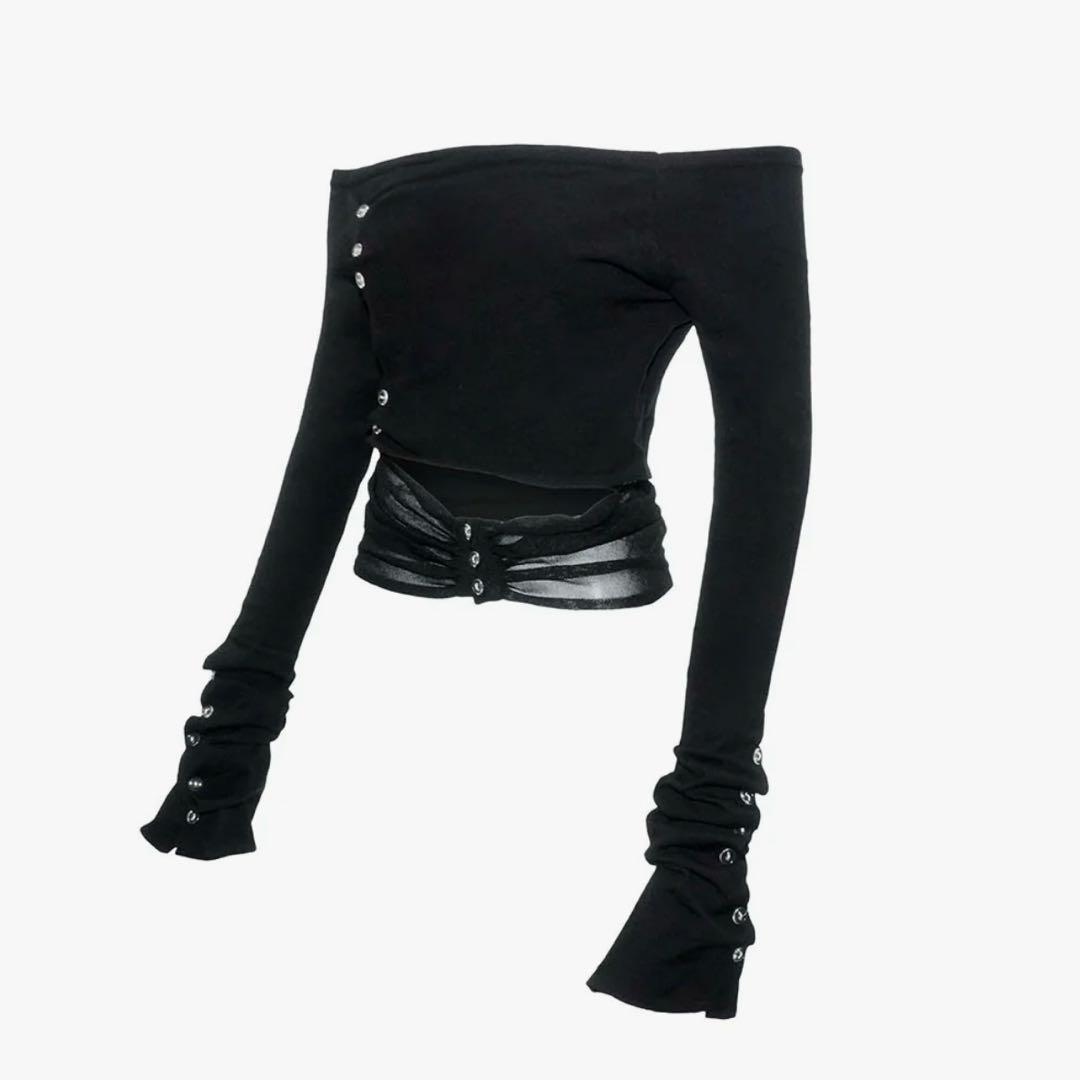 トップス S button layered knit tops thered thread