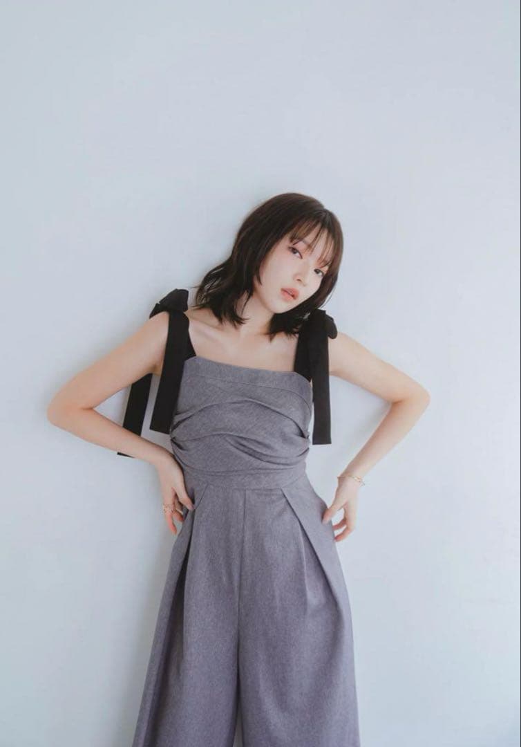 最終値下げ　新品タグ付　ribbon shoulder combinaison