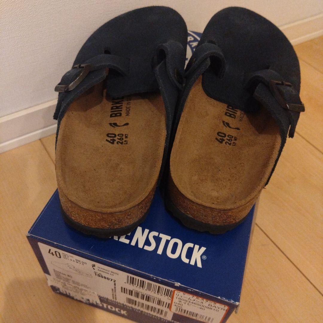 BIRKENSTOCK Boston サンダル 40 ネイビー スエード