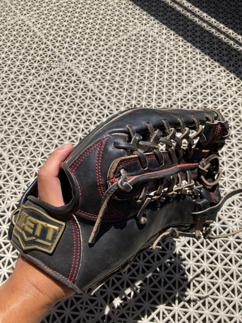 ZETT 硬式グローブ 黒 外野用