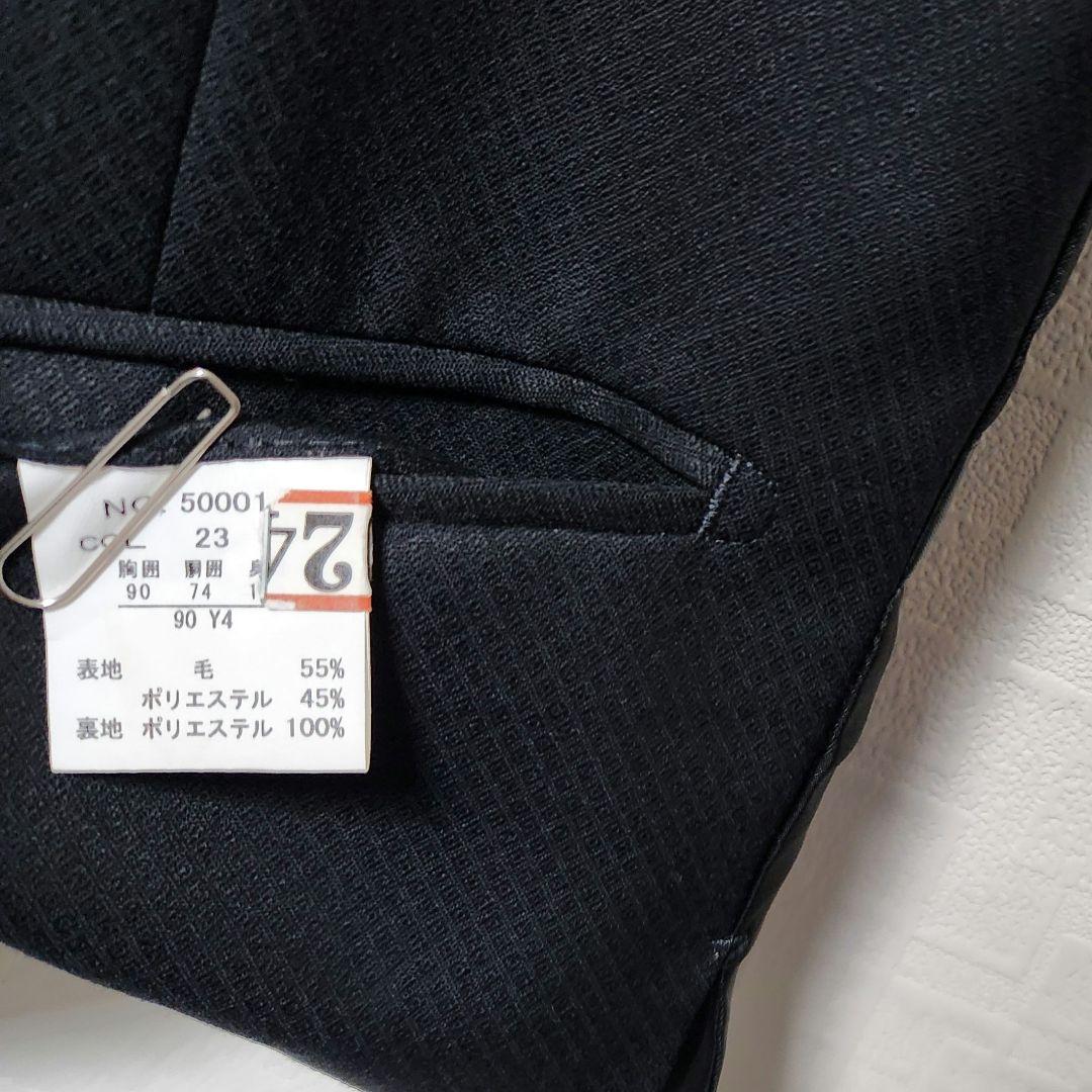 テットオム　メンズ　スーツ　スリーピース　紺　シャドーチェック　ストレッチ　細身