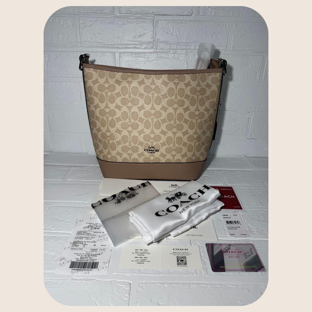 COACH シグネチャー ショルダーバッグ ベージュ 上品 定番 人気モデル