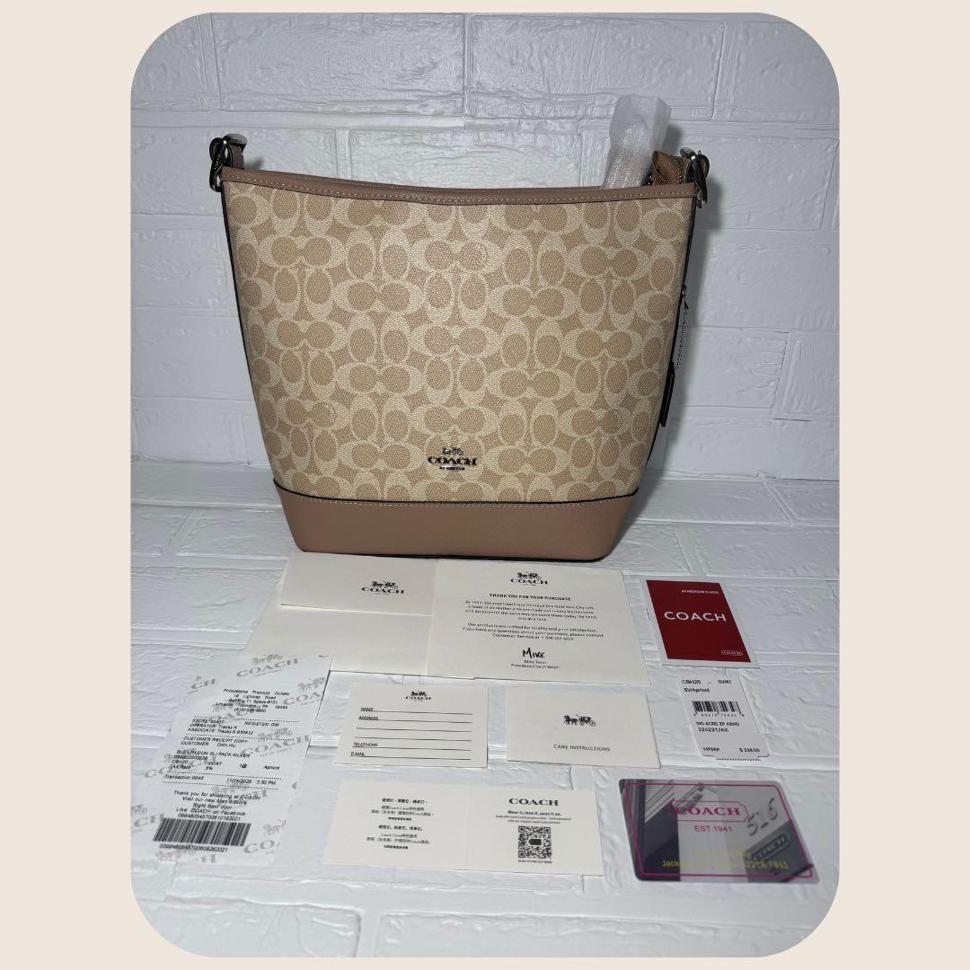 COACH シグネチャー ショルダーバッグ ベージュ 上品 定番 人気モデル