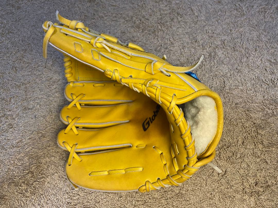 【美品】限定カラー 黄色 ミズノ グローバルエリート 硬式 投手用 左 グローブ