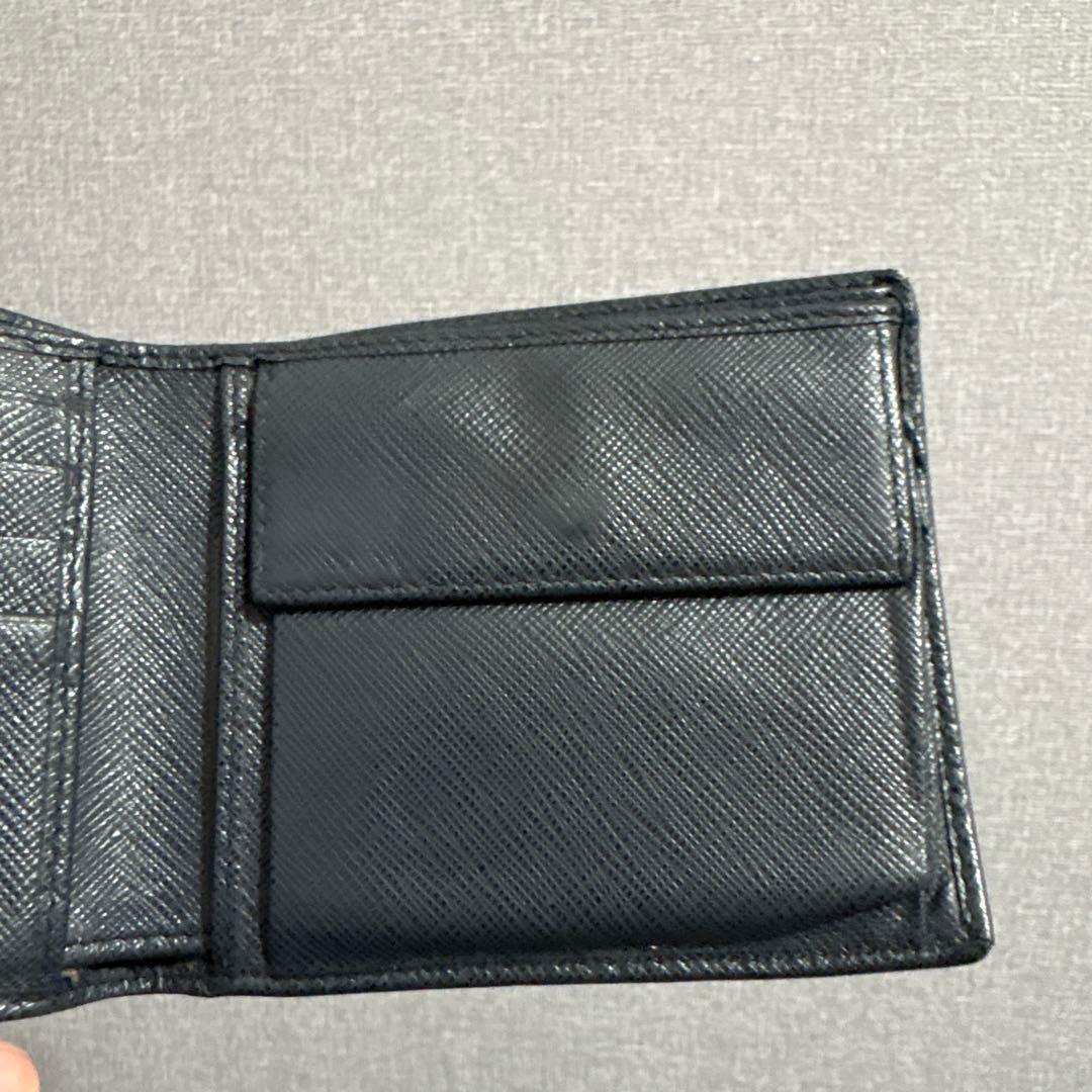 早い者勝ち！！【紙袋・証明書・箱付き】PRADA プラダ折り財布　 ネイビー