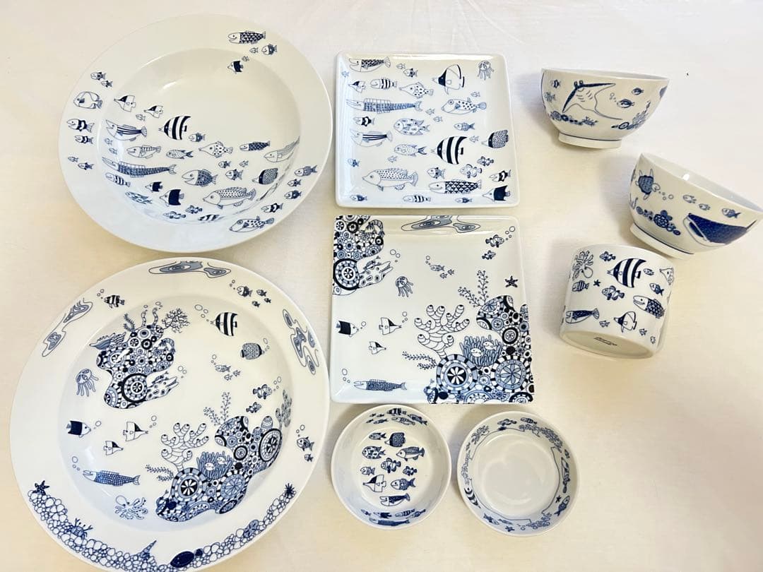 Queico natural69 波佐見焼　食器9点セット