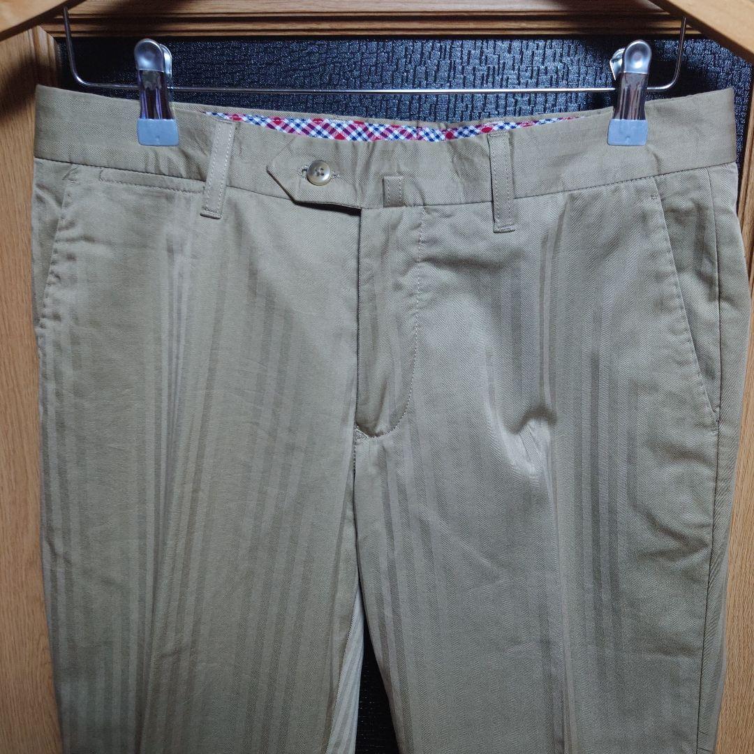 【美品】48 ルビアム ヘリンボーンセ ットアップ コットン スーツ ベージュ