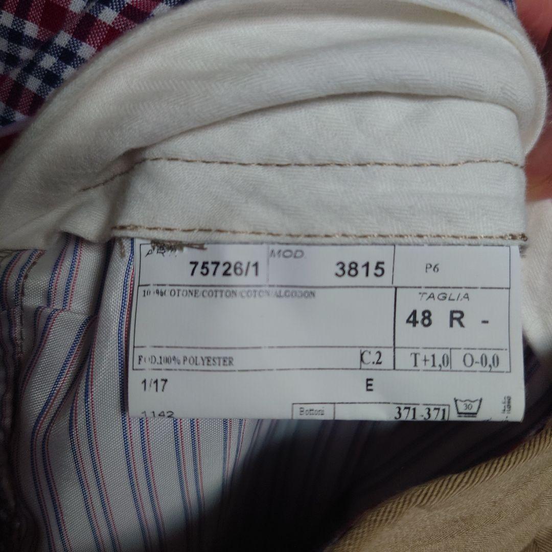 【美品】48 ルビアム ヘリンボーンセ ットアップ コットン スーツ ベージュ