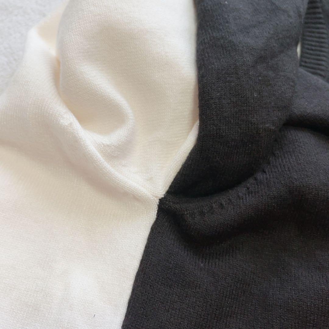 極美品　近年　マークアンドロナ　ニット　裏地付　防風　スニード　バイカラー