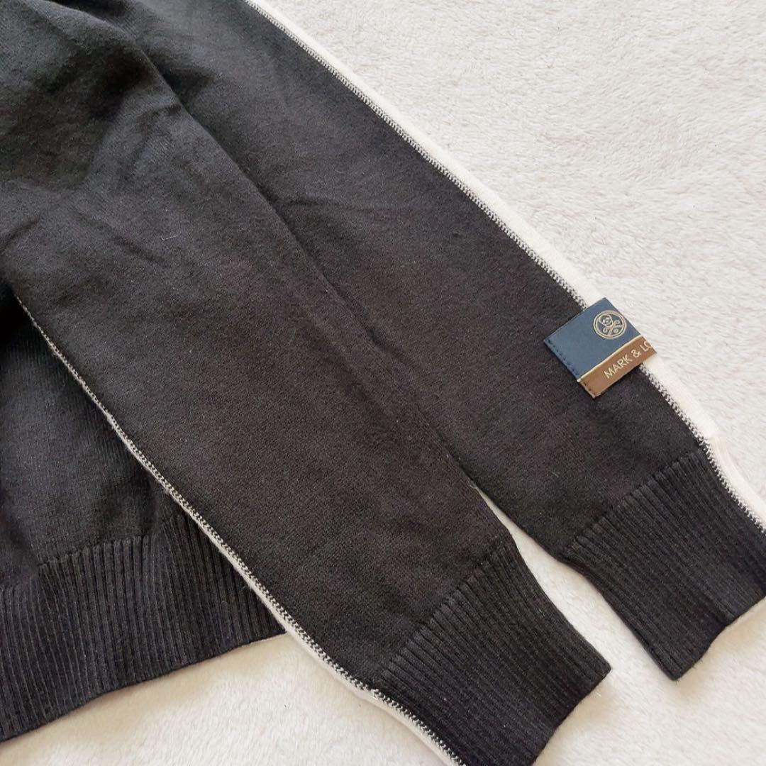 極美品　近年　マークアンドロナ　ニット　裏地付　防風　スニード　バイカラー