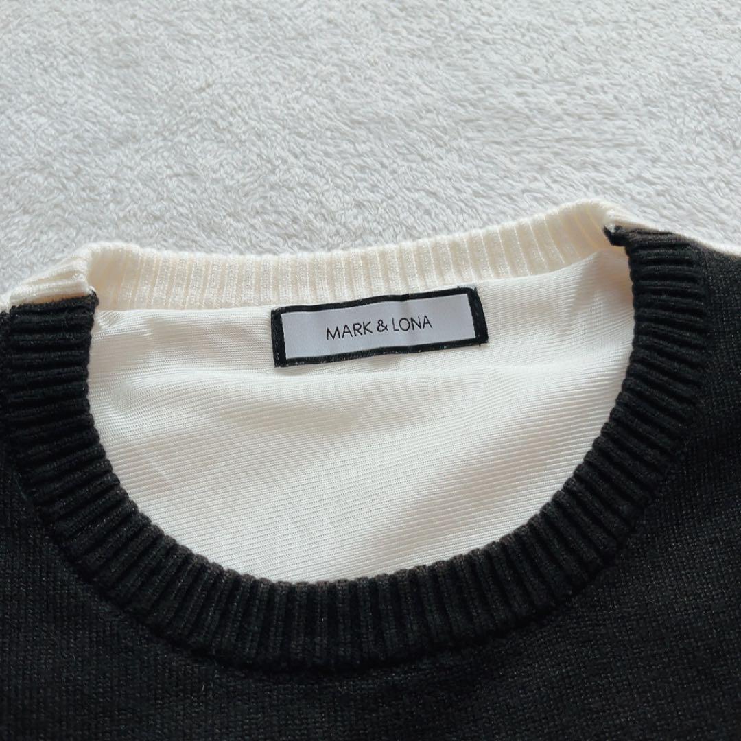 極美品　近年　マークアンドロナ　ニット　裏地付　防風　スニード　バイカラー