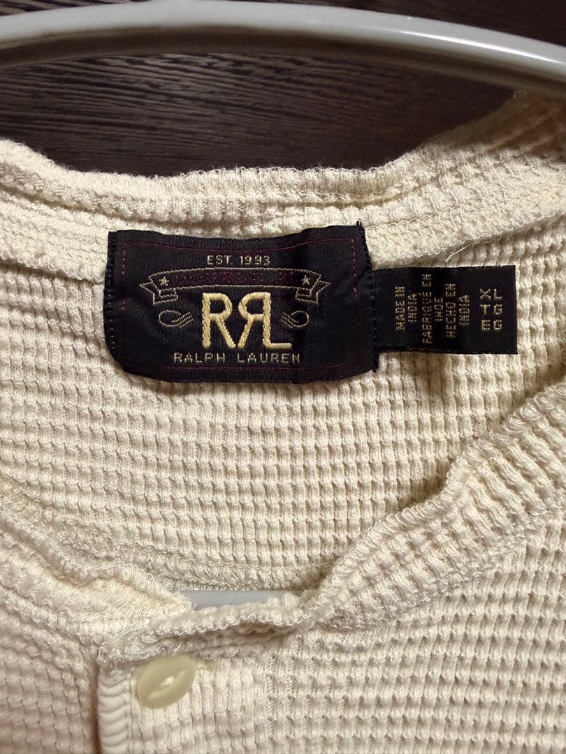 【美品】RRL ワッフルニット ヘンリーネック シャツ