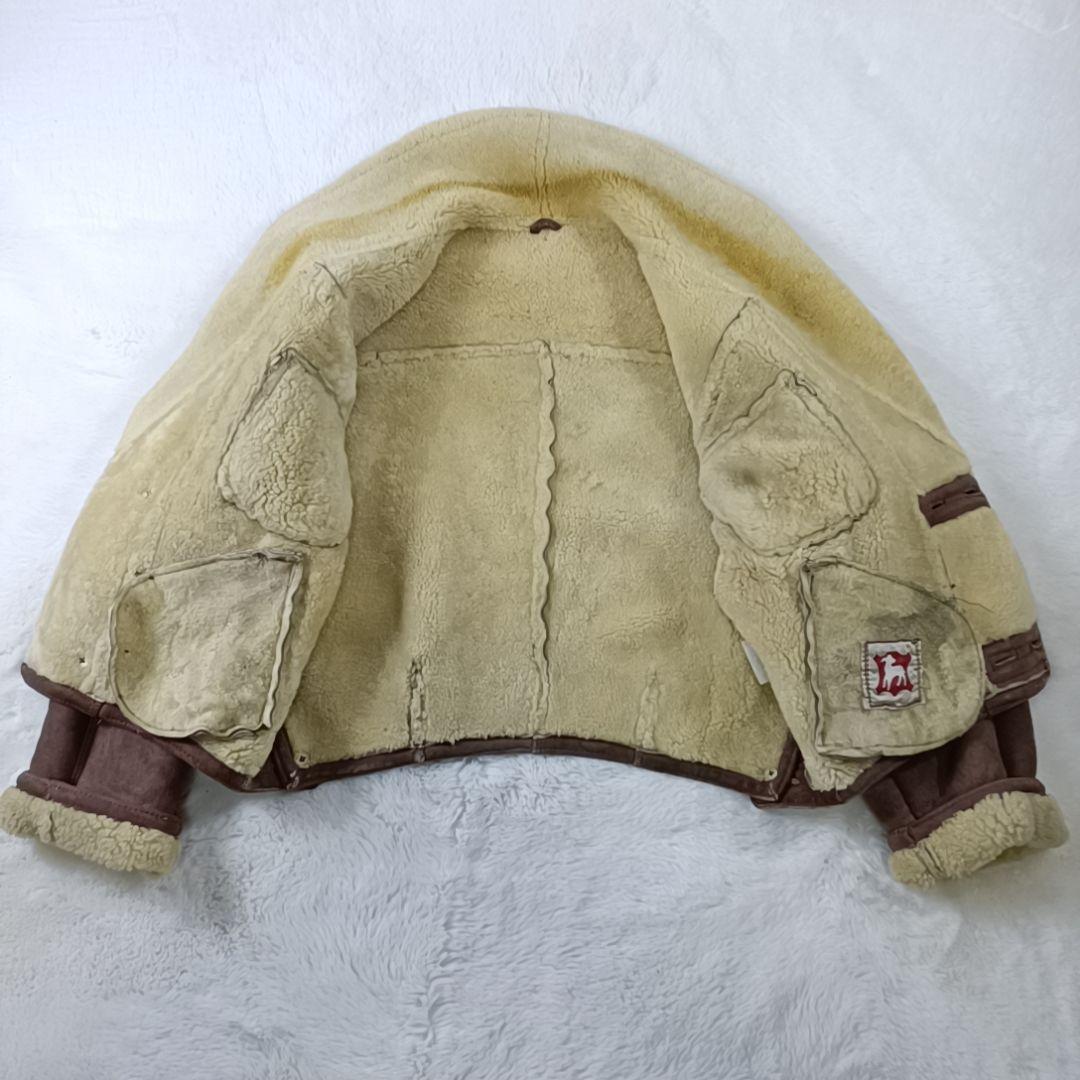 希少✨90s リアルムートンジャケット フライトジャケット 短丈 ブルガリア製L