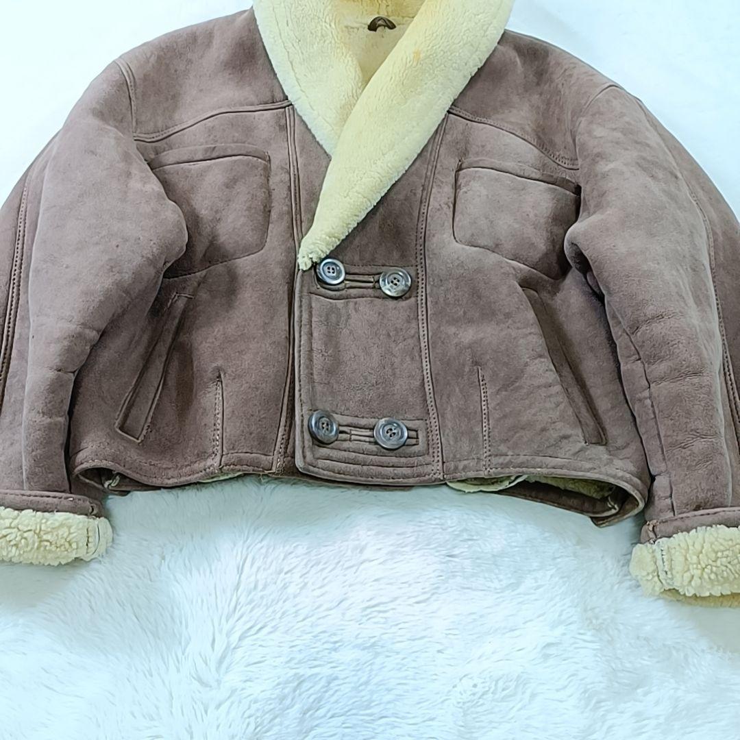 希少✨90s リアルムートンジャケット フライトジャケット 短丈 ブルガリア製L