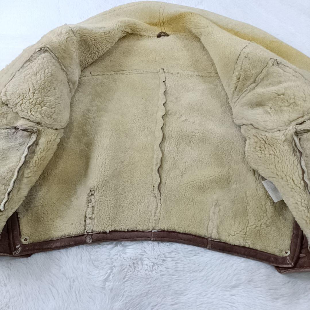 希少✨90s リアルムートンジャケット フライトジャケット 短丈 ブルガリア製L