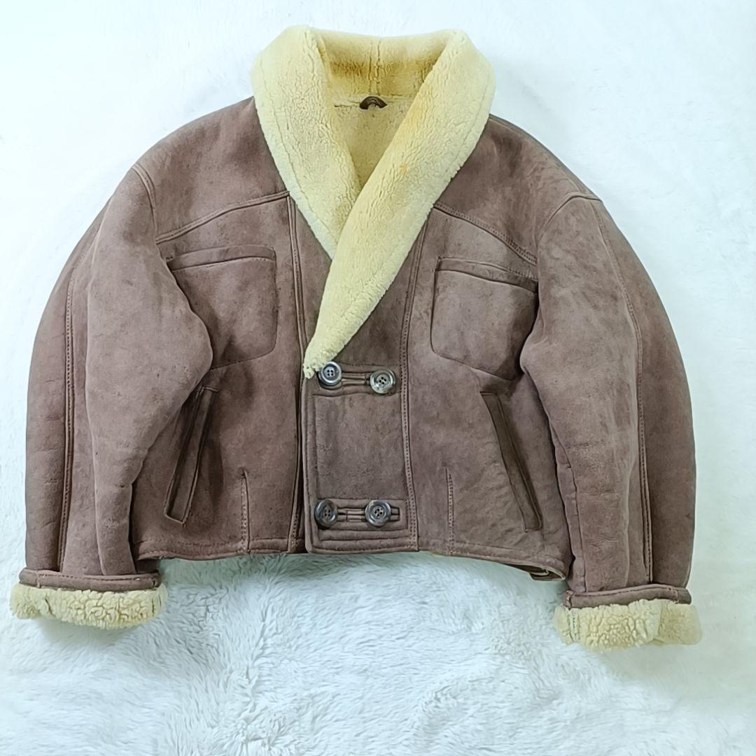 希少✨90s リアルムートンジャケット フライトジャケット 短丈 ブルガリア製L