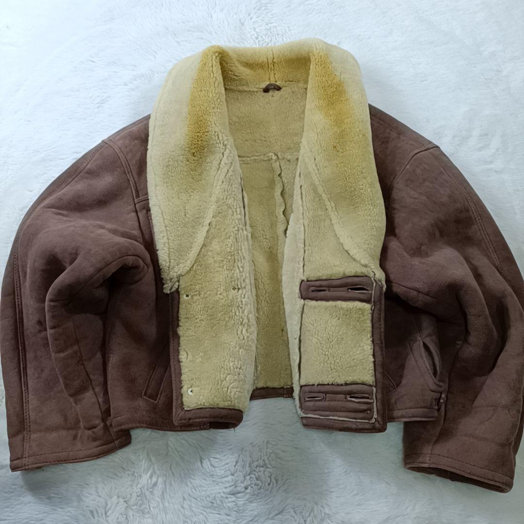 希少✨90s リアルムートンジャケット フライトジャケット 短丈 ブルガリア製L
