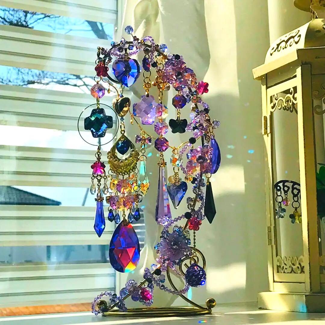 SWAROVSKI ✩.*˚バイオレット置き型サンキャッチャー