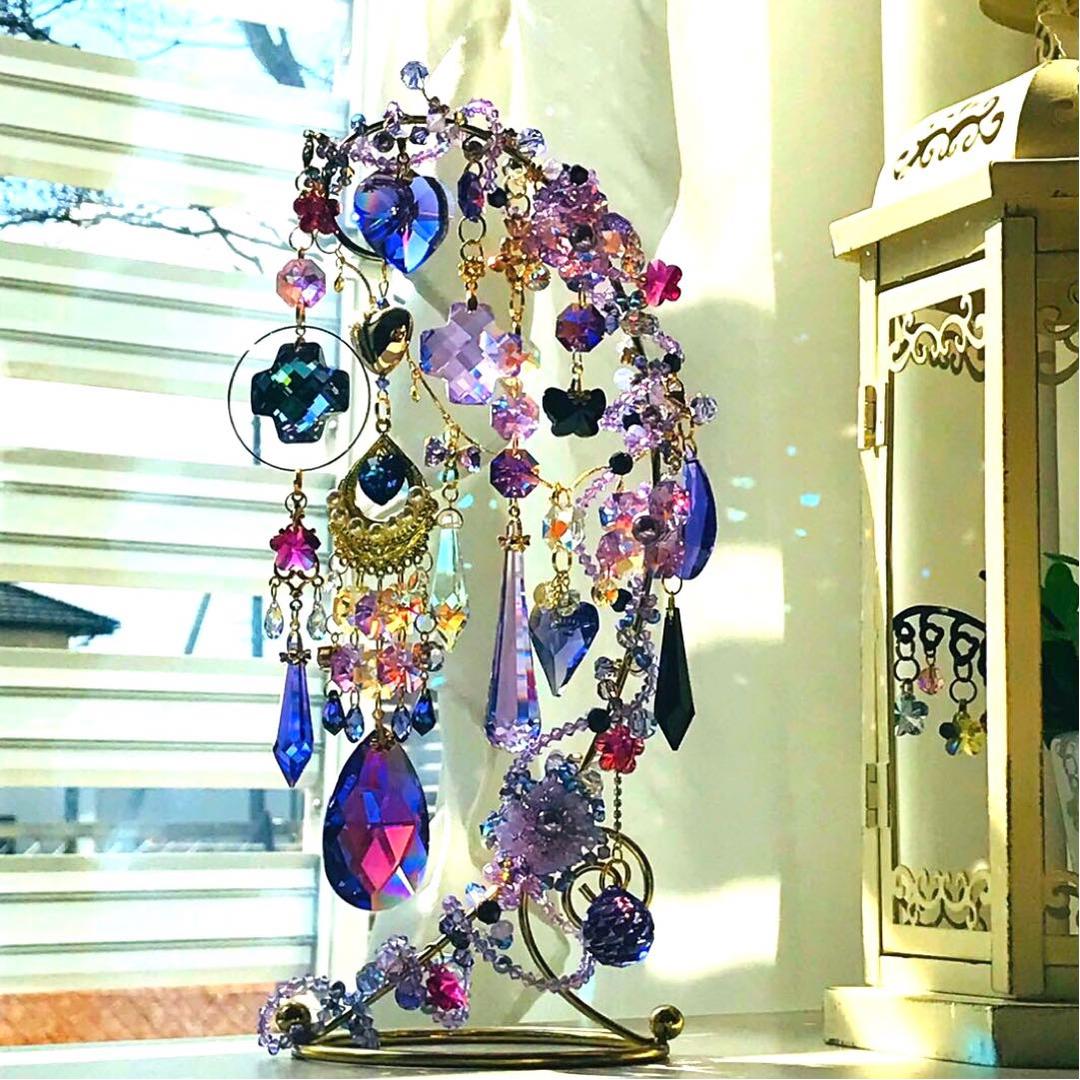 SWAROVSKI ✩.*˚バイオレット置き型サンキャッチャー