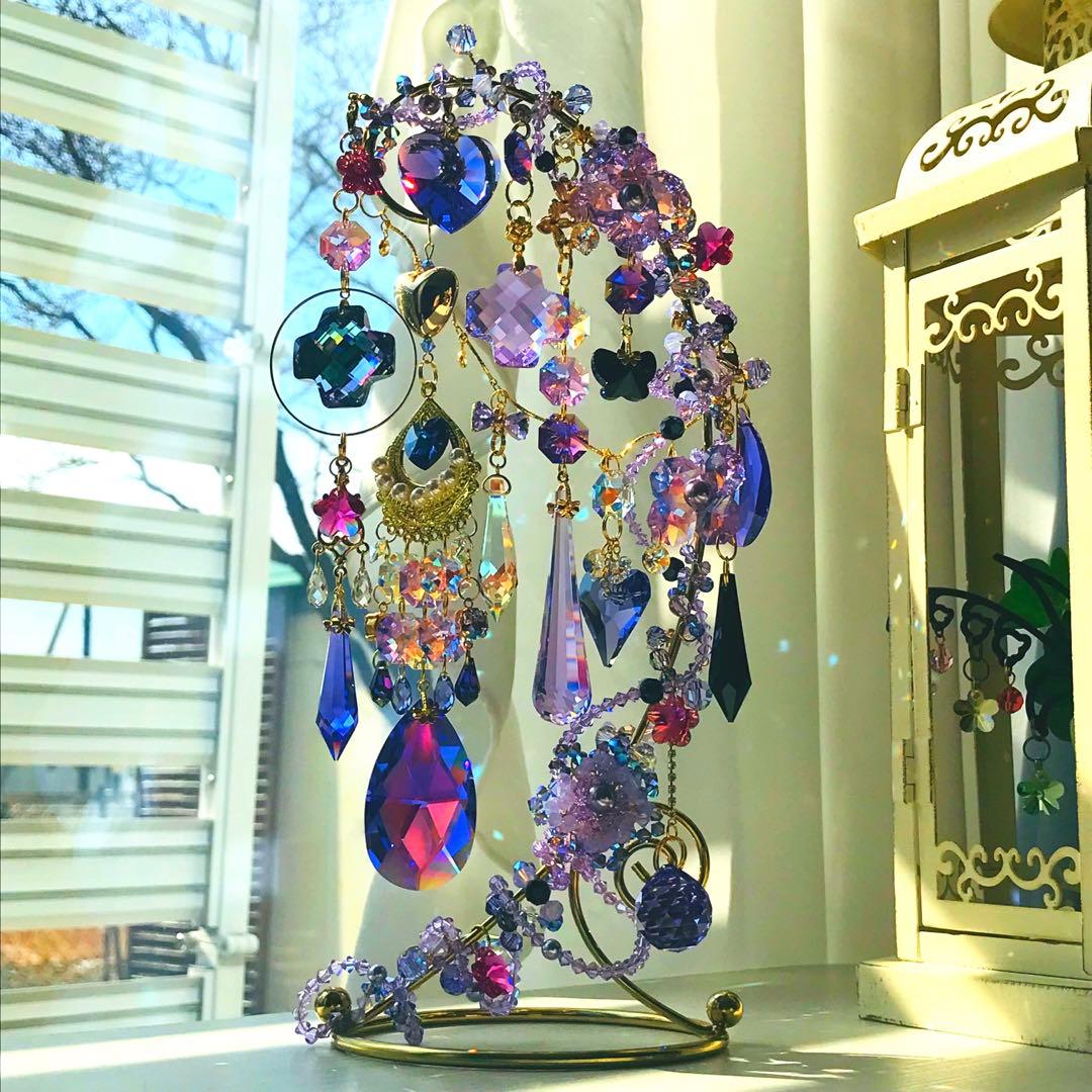 SWAROVSKI ✩.*˚バイオレット置き型サンキャッチャー