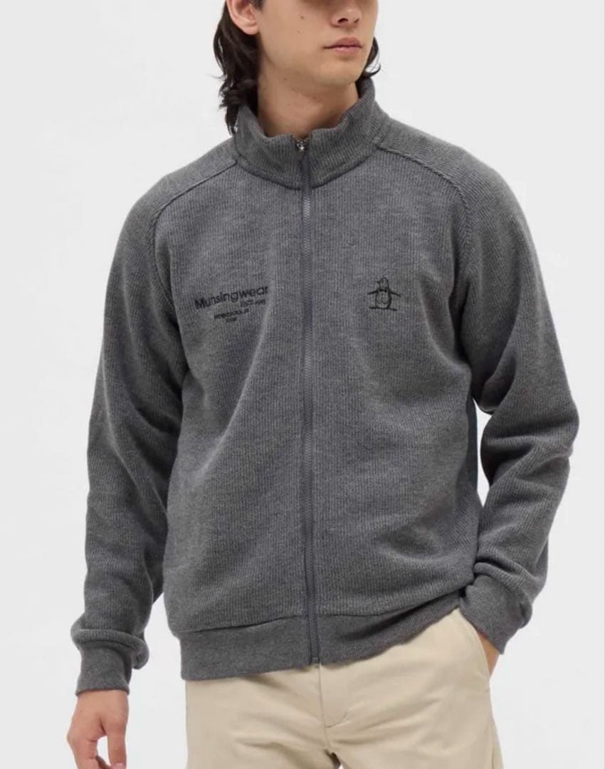 MUNSINGWEAR グレー フルジップ セーター L