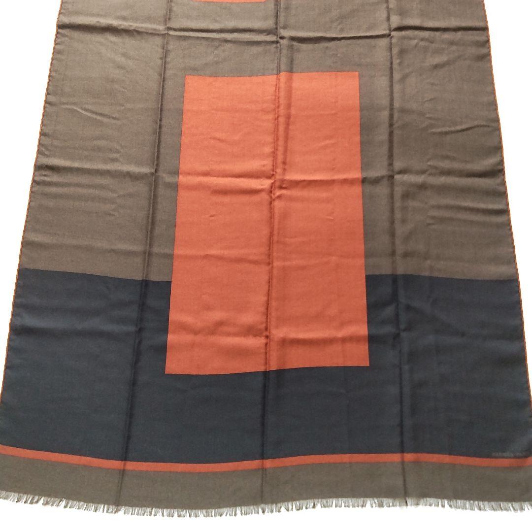 美品 21AW エルメス カシミヤ シルク Hパッサン 大判 ストール 男女兼用