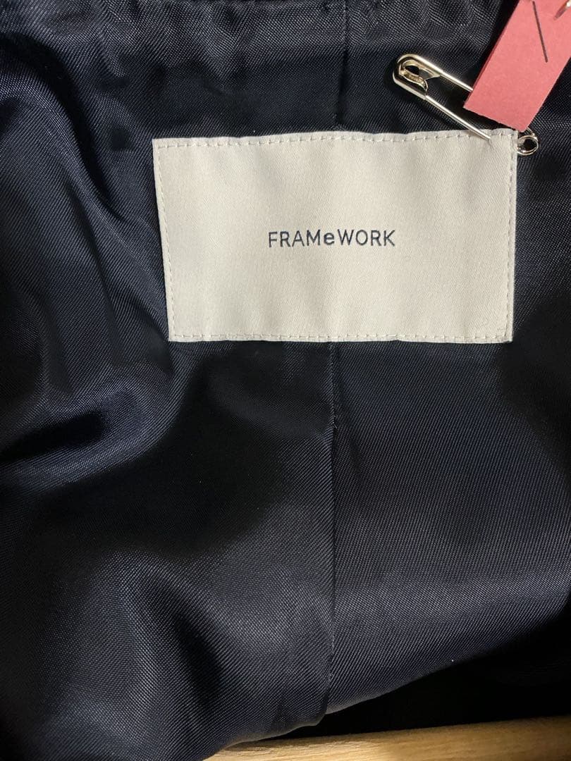 フレームワーク　ラムウールMIXシャルムバルカラーコート 紺38
