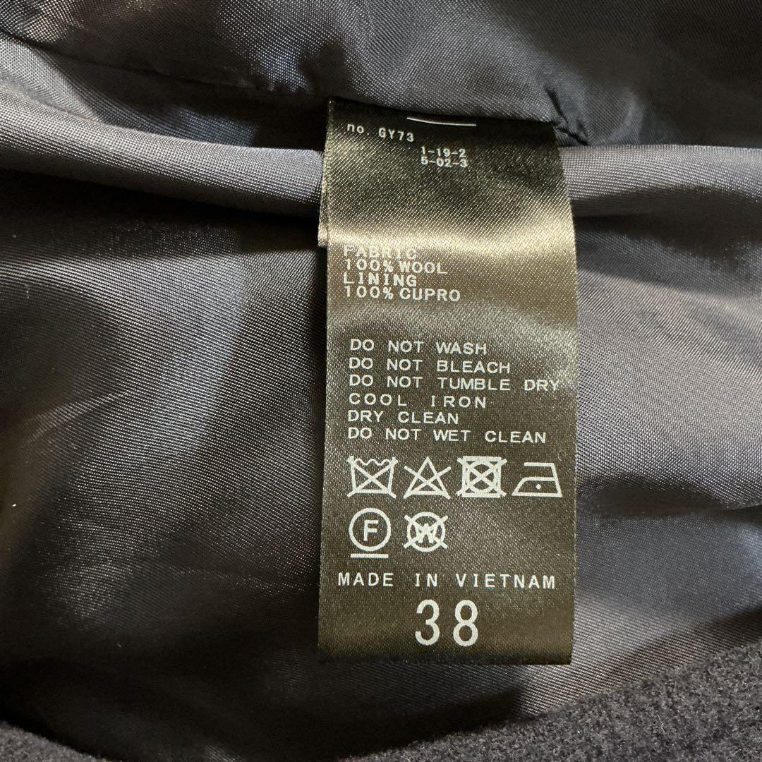 フレームワーク　ラムウールMIXシャルムバルカラーコート 紺38