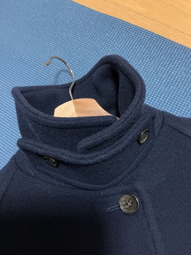 フレームワーク　ラムウールMIXシャルムバルカラーコート 紺38