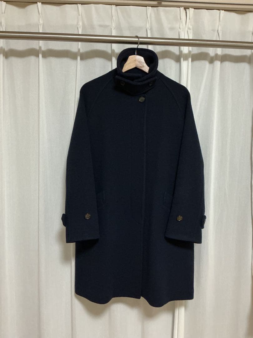 フレームワーク　ラムウールMIXシャルムバルカラーコート 紺38