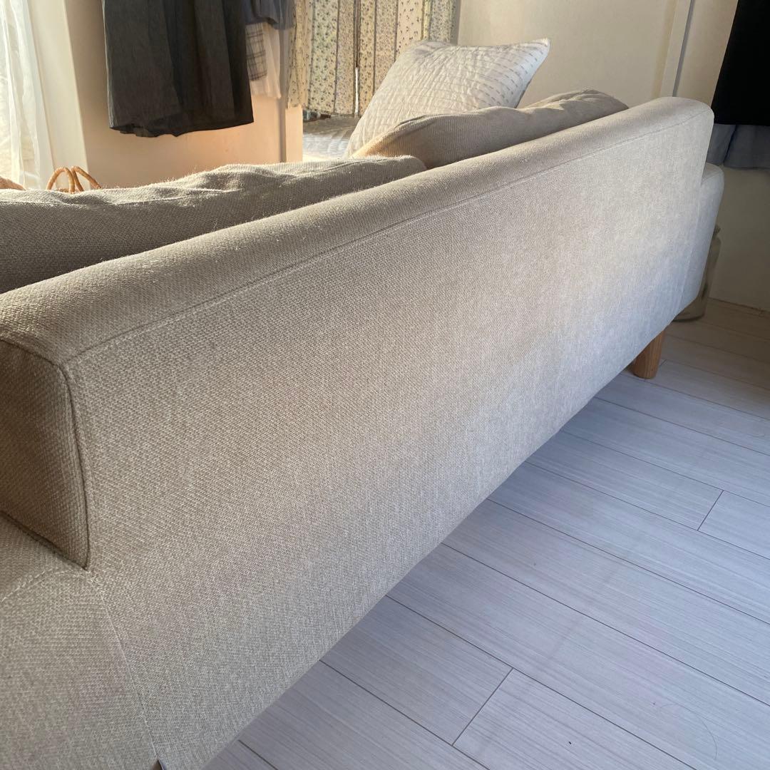 ベージュ ファブリック 2人掛けソファ