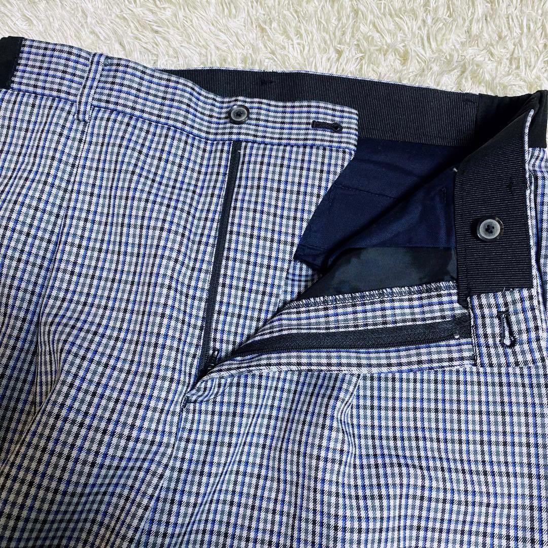 UNITED TOKYO ストレッチチェックノーカラージャケットセットアップ