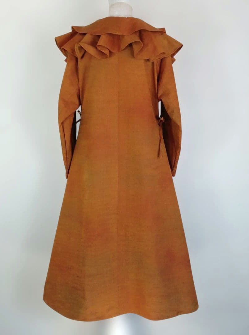 310　手染め大輔　着物リメイク　紬　ワンピース　Ｌ〜フリーサイズ