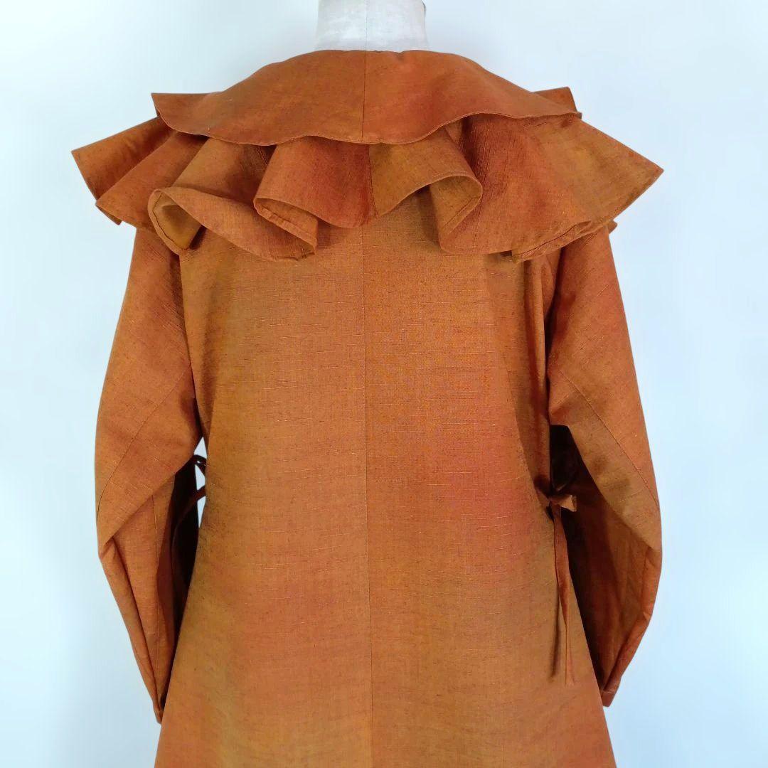 310　手染め大輔　着物リメイク　紬　ワンピース　Ｌ〜フリーサイズ