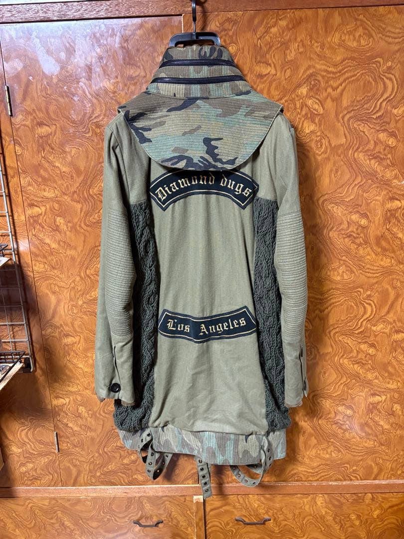 ダイアモンドドッグス迷彩ウールコートdiamond dogs サイズXS