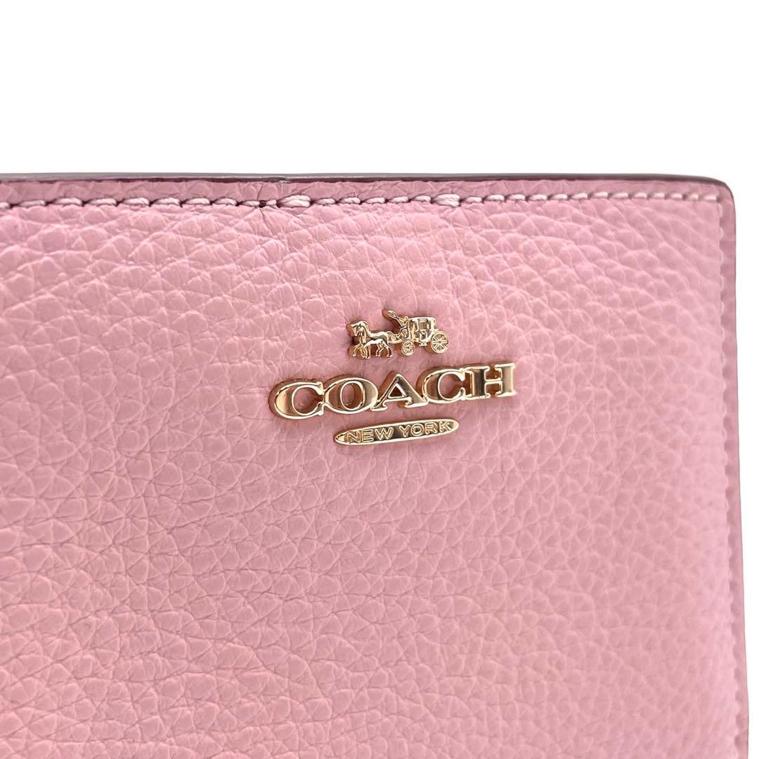 未使用級● コーチ 折り財布 二つ折り スナップウォレット ピンク レザー