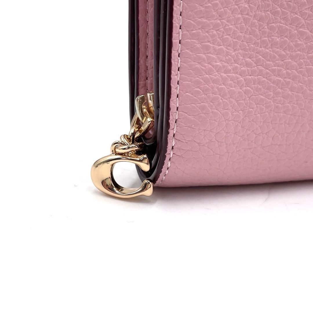 未使用級● コーチ 折り財布 二つ折り スナップウォレット ピンク レザー