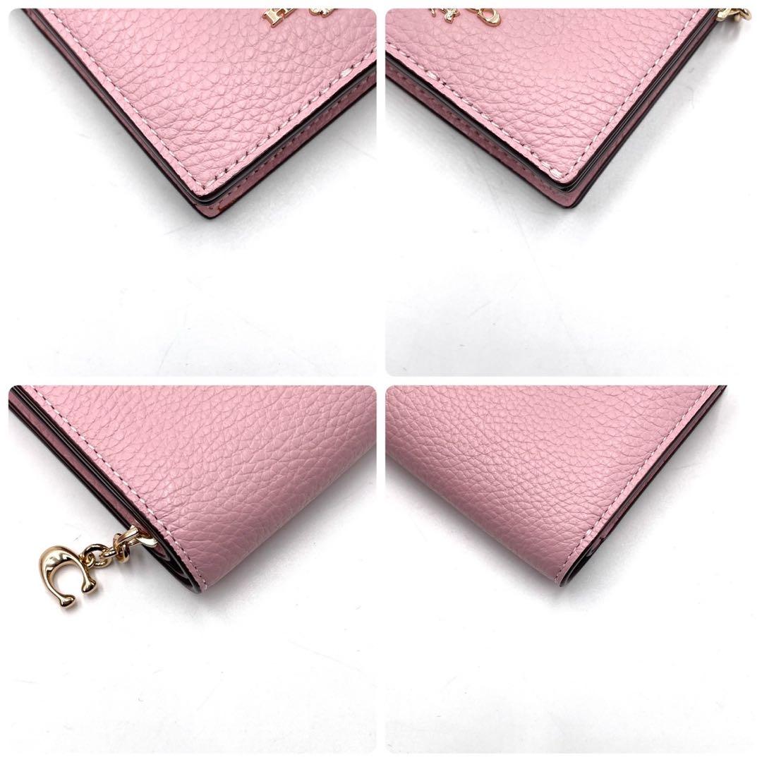 未使用級● コーチ 折り財布 二つ折り スナップウォレット ピンク レザー