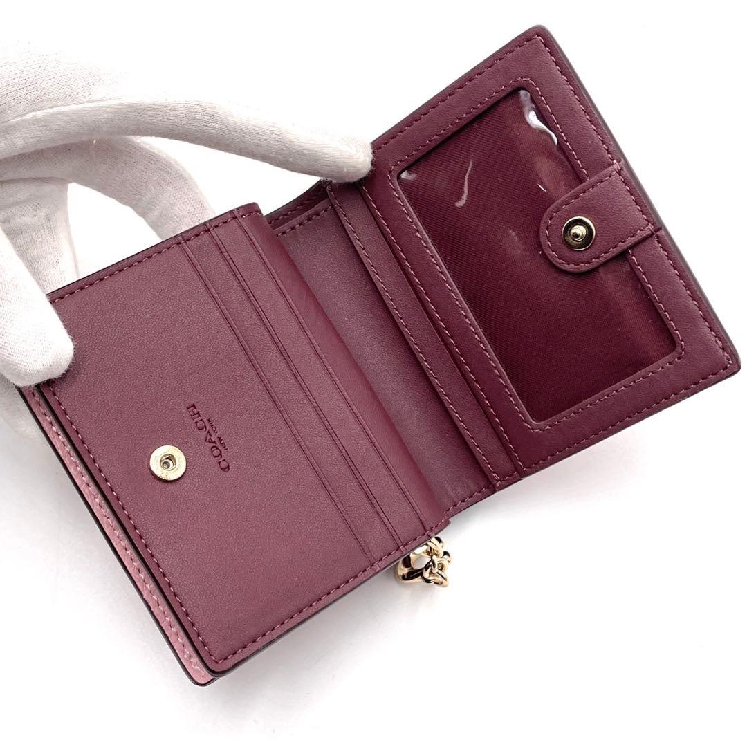 未使用級● コーチ 折り財布 二つ折り スナップウォレット ピンク レザー